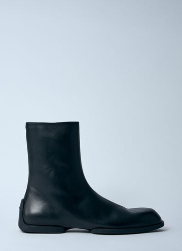 ジップアップレザーアンクルブーツ Jil Sander ジップアップレザーアンクルブーツ ブラック jil0159010