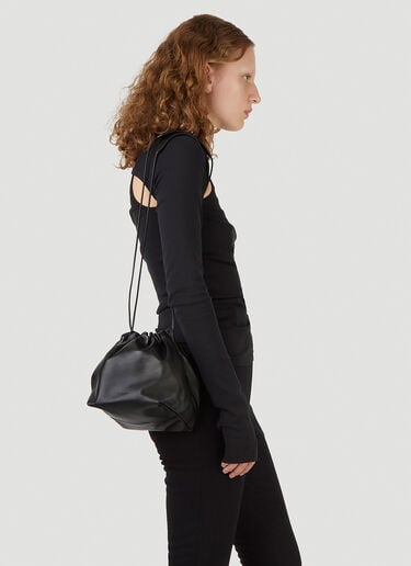 Jil Sander 드로스트링 스몰 숄더 백 블랙 jil0245034