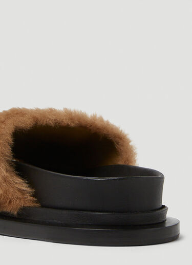 Jil Sander 시어링 샌들 브라운 jil0249021