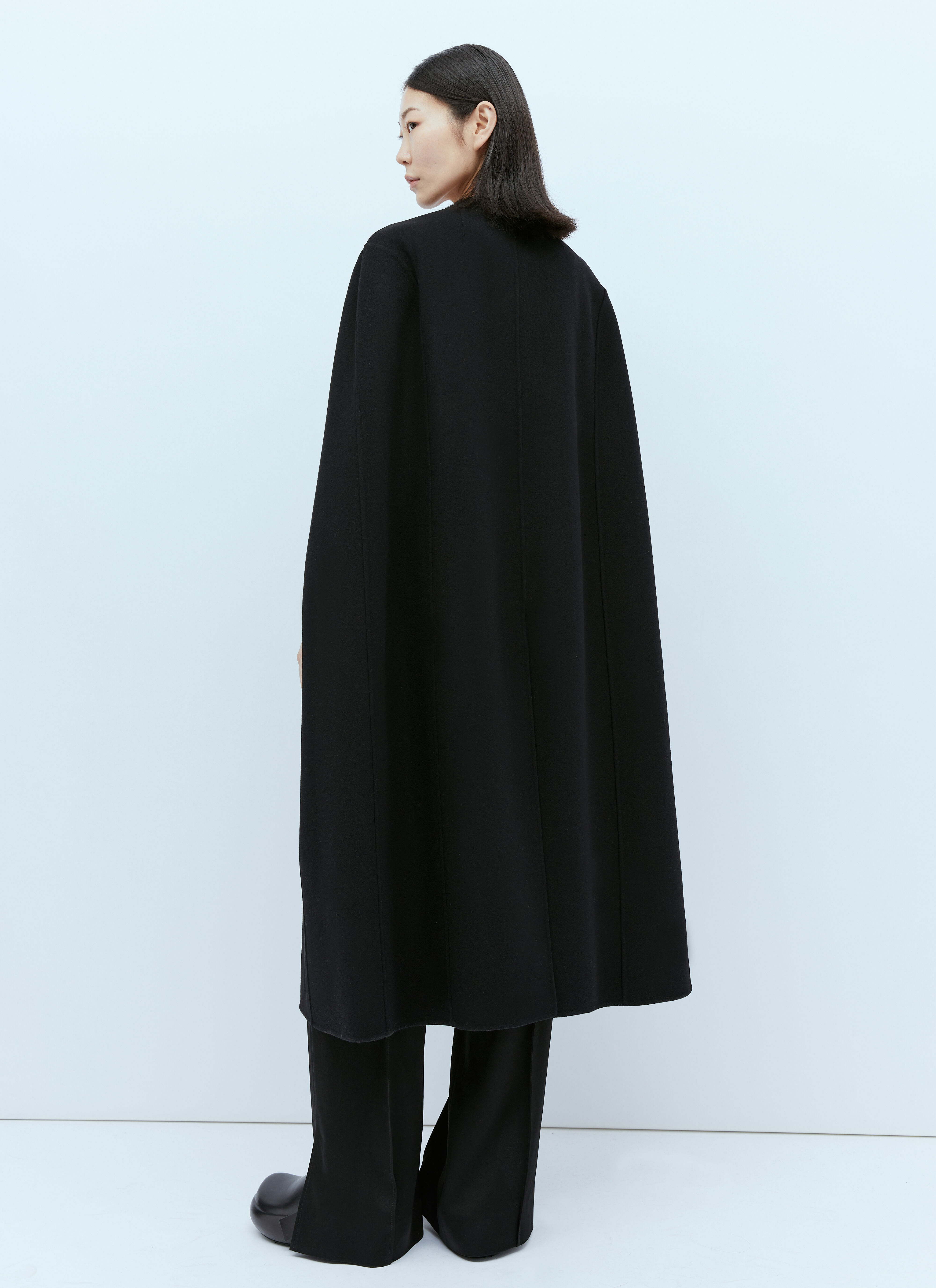 nalaナラ Wool cape coat ポンチョ コート BLACK 黒 Wool and Cashmere Cape Poncho in Black – Highland Store