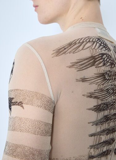 Jean Paul Gaultier 메시 긴팔 탑  에크뤼 jpg0160001