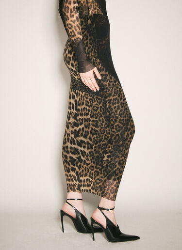 Leopard Mesh Maxi Skirt Jean Paul Gaultier Leopard Mesh Maxi Skirt Black jpg0258033