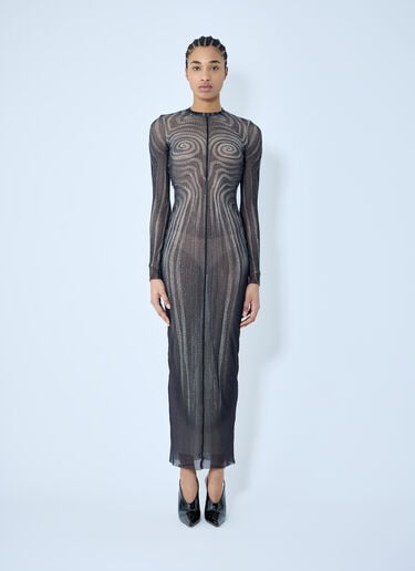 Mesh Maxi Dress Jean Paul Gaultier Mesh Maxi Dress Grey jpg0260001