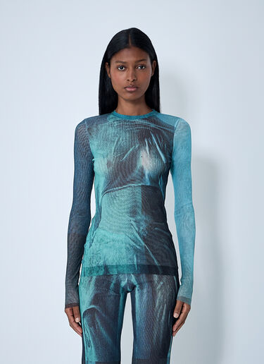 Jean Paul Gaultier Water Mesh Top Blue jpg0261003