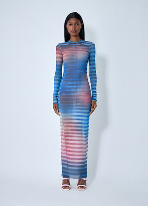 Jean Paul Gaultier Air Mesh Maxi Dress Blue jpg0261008