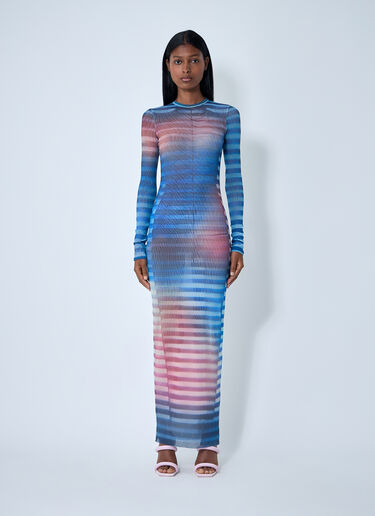 Jean Paul Gaultier Air Mesh Maxi Dress Blue jpg0261008