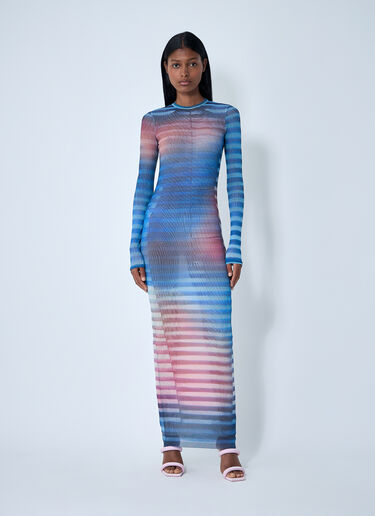 Jean Paul Gaultier Air Mesh Maxi Dress Blue jpg0261008