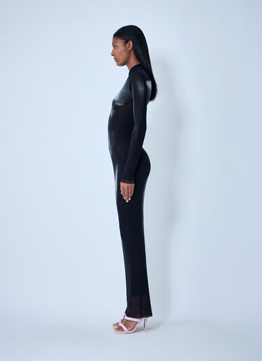 Jean Paul Gaultier Wood Mesh Maxi Dress Black jpg0262002