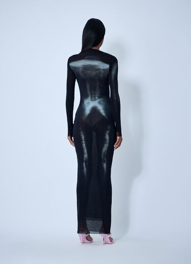 Jean Paul Gaultier Wood Mesh Maxi Dress Black jpg0262002