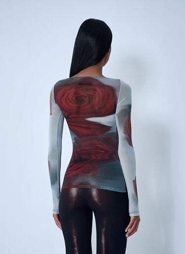 Jean Paul Gaultier Blurry Roses Mesh Tank Top White jpg0262003