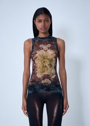 Jean Paul Gaultier Médaillon Mesh Tank Top Black jpg0262005