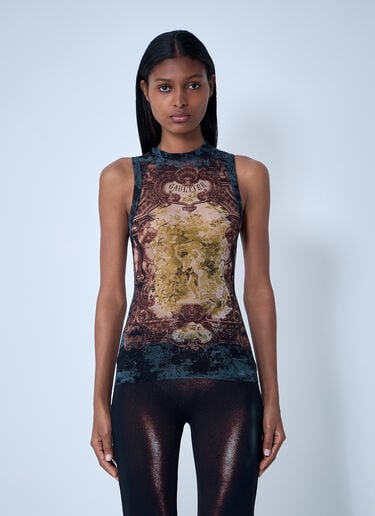 Jean Paul Gaultier Médaillon Mesh Tank Top Black jpg0262005