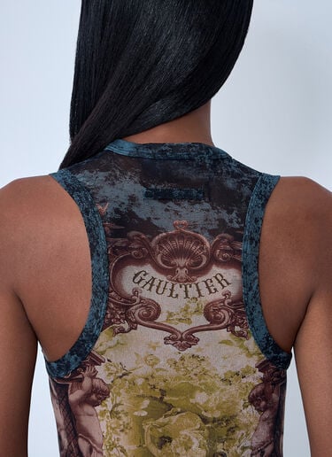 Jean Paul Gaultier Médaillon Mesh Tank Top Black jpg0262005