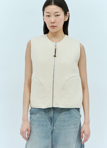 Lightly Padded Zip-Up Vest Jil Sander+ Lightly Padded Zip-Up Vest Beige jsp0255005