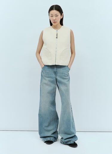 Lightly Padded Zip-Up Vest Jil Sander+ Lightly Padded Zip-Up Vest Beige jsp0255005