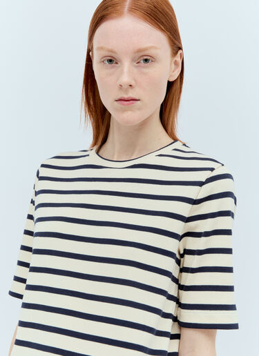 Jil Sander+ 크루넥 스트라이프 티셔츠 크림 jsp0255010