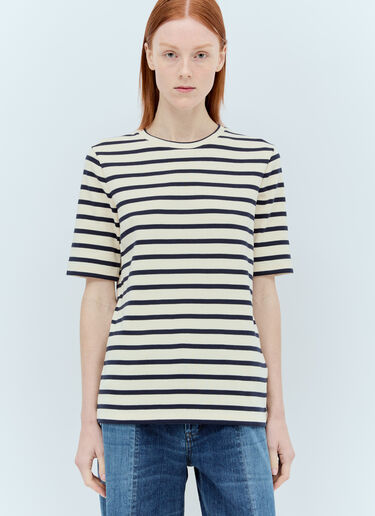Jil Sander+ 크루넥 스트라이프 티셔츠 크림 jsp0255010