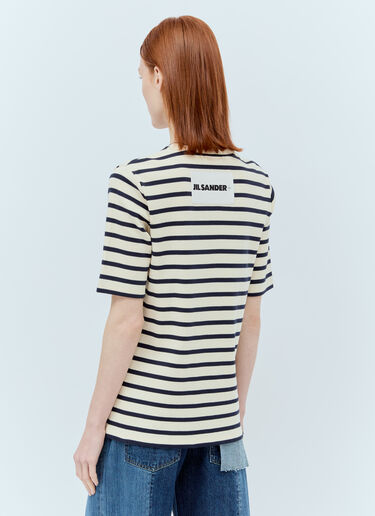 Jil Sander+ 크루넥 스트라이프 티셔츠 크림 jsp0255010