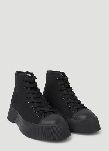 JW Anderson Logo Embroidered High Top Sneakers Black jwa0151003