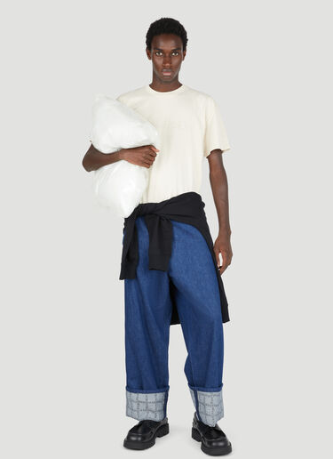 JW Anderson 로고 자수 티셔츠 베이지 jwa0154004
