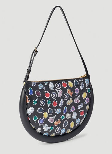 JW Anderson Stickers Bumper Moon Shoulder Bag Black jwa0251021