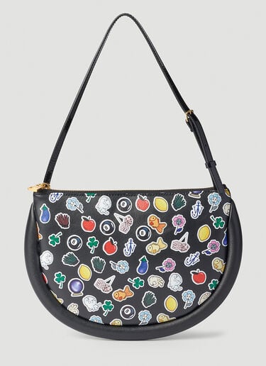 JW Anderson Stickers Bumper Moon Shoulder Bag Black jwa0251021