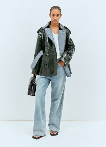 JW Anderson 고광택 트렌치 코트  블랙 jwa0257014