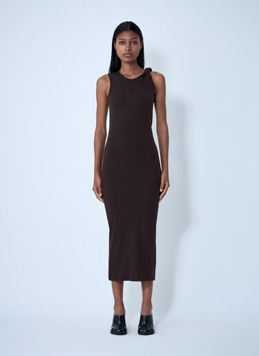 Logo Motif Rib Dress JW Anderson Logo Motif Rib Dress Dark Brown jwa0261003