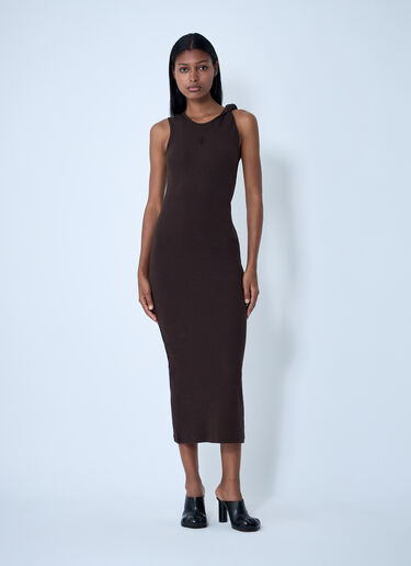 JW Anderson Logo Motif Rib Dress Dark Brown jwa0261003
