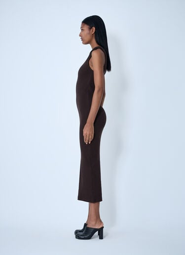 JW Anderson Logo Motif Rib Dress Dark Brown jwa0261003