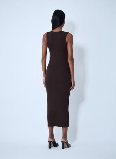 JW Anderson Logo Motif Rib Dress Dark Brown jwa0261003