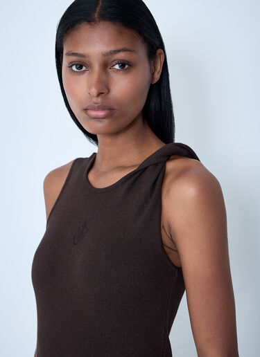 Logo Motif Rib Dress JW Anderson Logo Motif Rib Dress Dark Brown jwa0261003