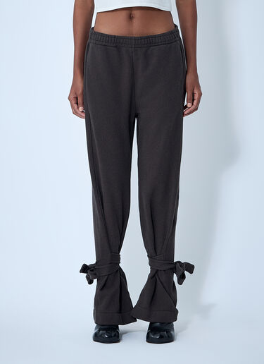 Tied Bow Track Pants JW Anderson Tied Bow Track Pants Dark Brown jwa0261005