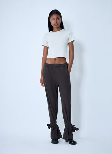JW Anderson Tied Bow Track Pants Dark Brown jwa0261005