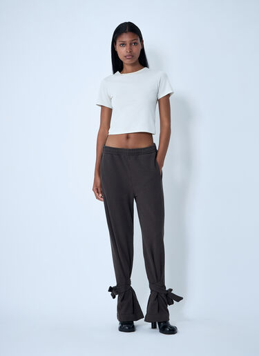 Tied Bow Track Pants JW Anderson Tied Bow Track Pants Dark Brown jwa0261005