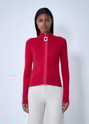 JW Anderson Rib Cardigan Red jwa0261007