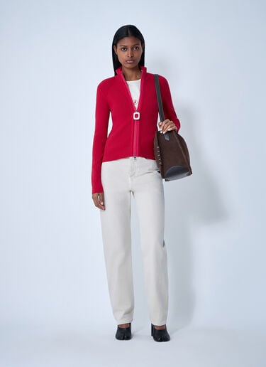 JW Anderson Rib Cardigan Red jwa0261007