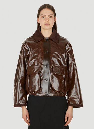 Bomber Skai Jacket KASSL Editions Bomber Skai Jacket Brown kas0251004