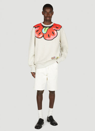 Kenzo 히마와리 데님 쇼츠 화이트 knz0152033