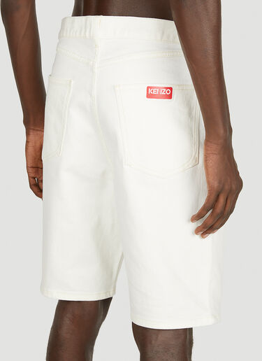 Himawari Denim Shorts Kenzo Himawari Denim Shorts White knz0152033