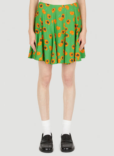 Kenzo 포피 미니 스커트 그린 knz0250004