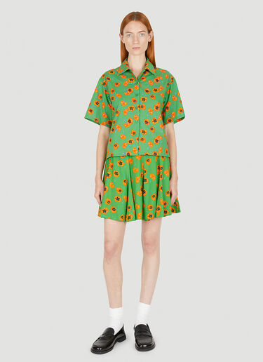 Kenzo 포피 미니 스커트 그린 knz0250004