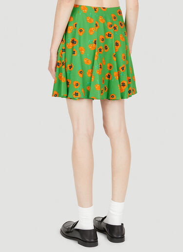 Kenzo 포피 미니 스커트 그린 knz0250004