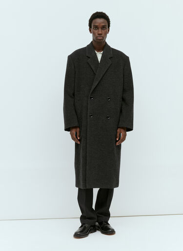 Lemaire Maxi Double Breasted Coat Black lem0154001