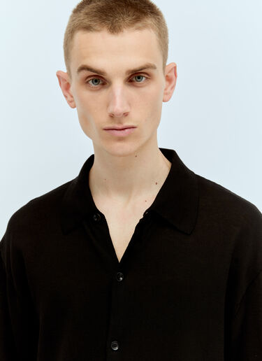 Knit Short-Sleeve Shirt Lemaire Knit Short-Sleeve Shirt Black lem0156013