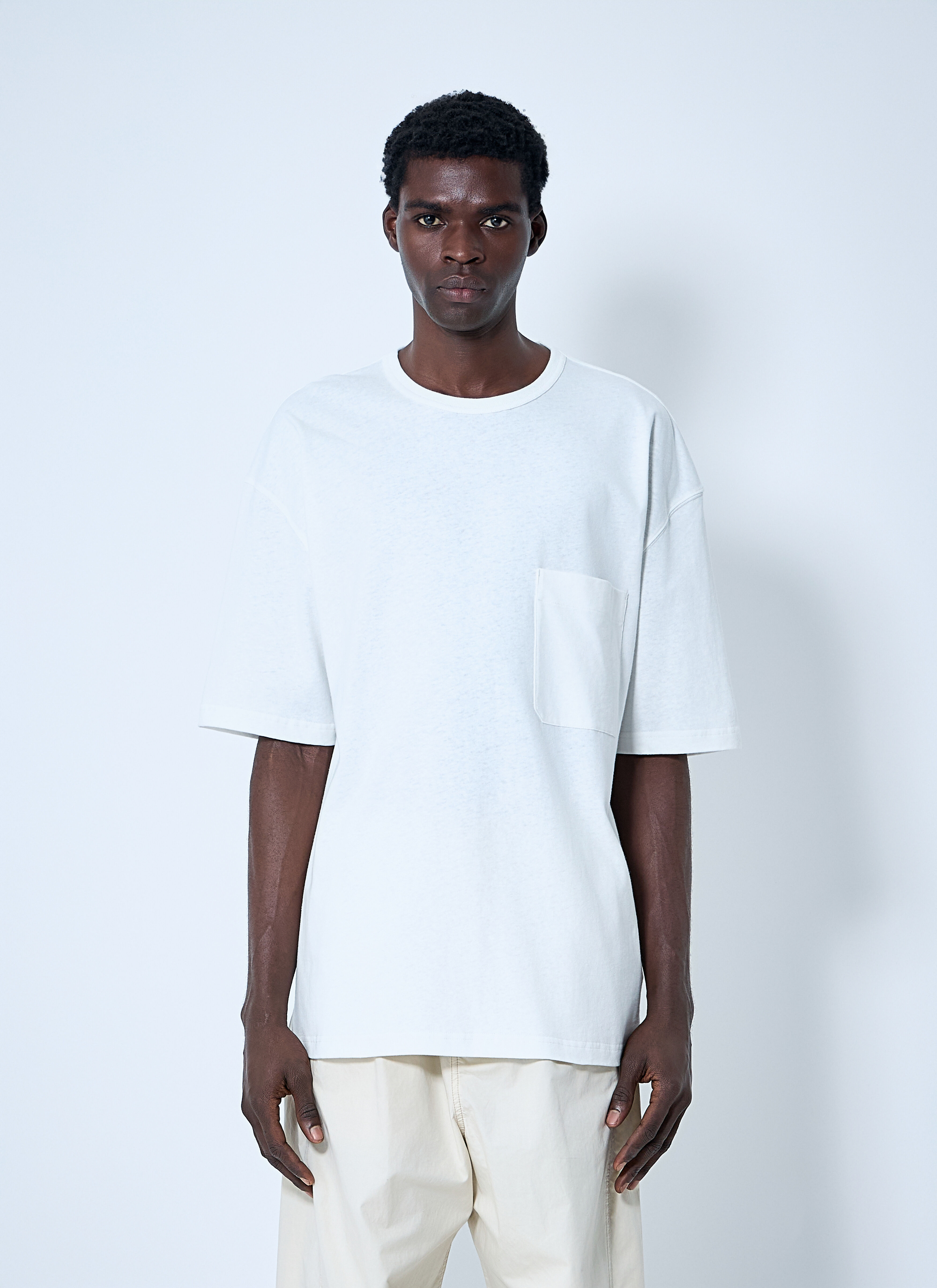 LEMAIRE☆ホワイトBoxy Tシャツ Lemaire – Boxy T-Shirt Chalk