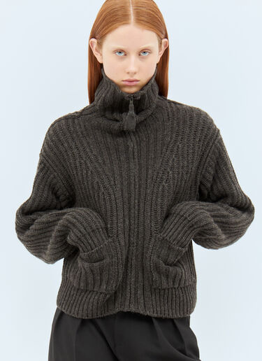 トラッカーカラージップカーディガン Lemaire トラッカーカラージップカーディガン グレー lem0258028
