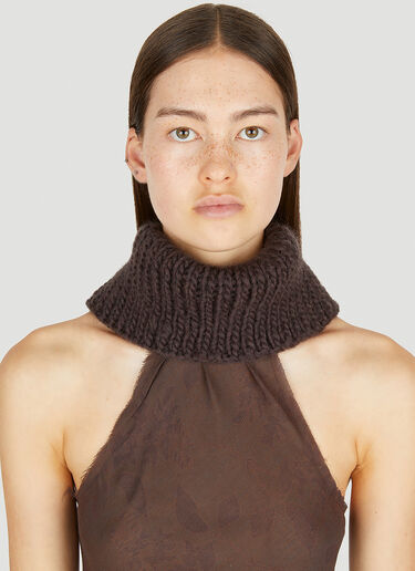 Knit Collar Floral Halter Top LOUISE LYNGH BJERREGAARD Knit Collar Floral Halter Top Brown llb0250004
