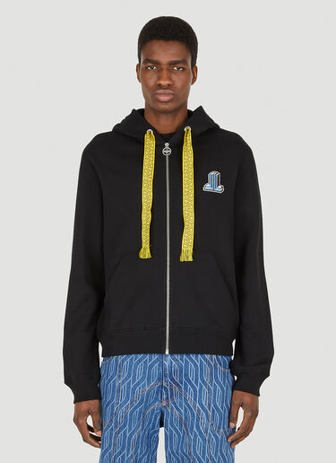 Lanvin 컬럼 패치 후드 스웨트셔츠 블랙 lnv0147034