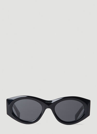Geometric Round Frame Sunglasses Prada Geometric Round Frame Sunglasses Black lpr0251012